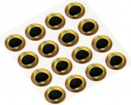 3D Epoxy Fish Eyes, Rainbow Gold, 12 mm